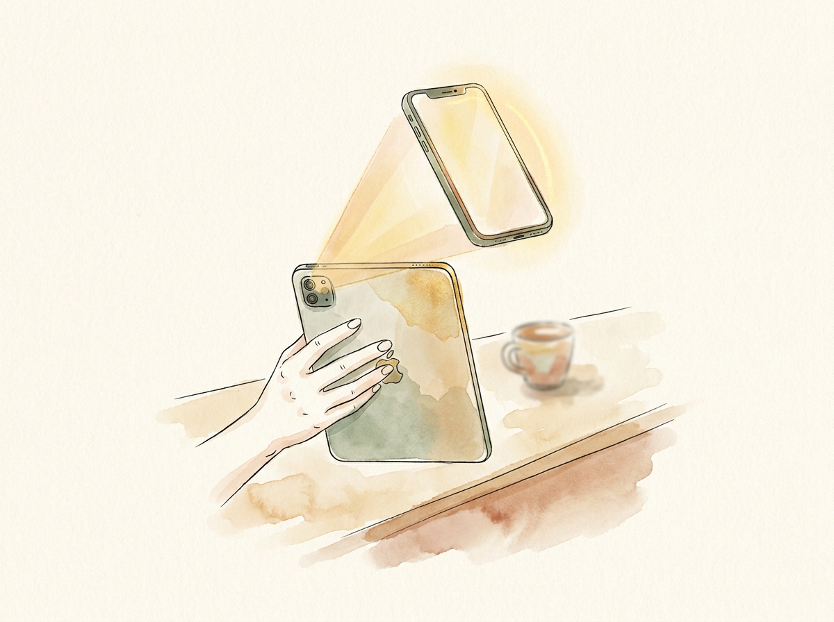 Der Partner scannt einmal mit dem iPad
